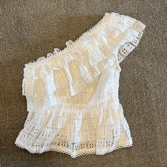 Endless rose one shoulder lace top size small from Anthropologie. Worn once - Picture 2 of 5